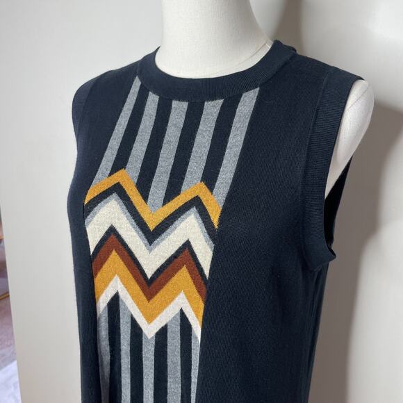 Missoni Target Retro Mod Chevron Stripe Zig Zag Sweater Dress Size M Indie Boho - Picture 3 of 6